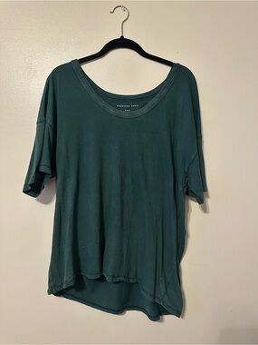 American Eagle Outfitters Dark Teal Relaxed Scoop Neck Tee